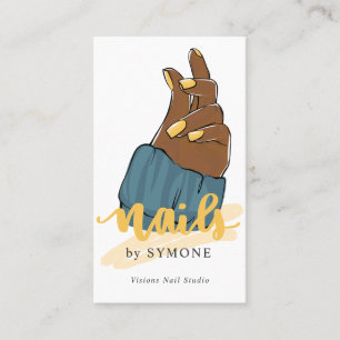 Cartão De Visita Nail Artist ou Stylist Trendy Nail Salon