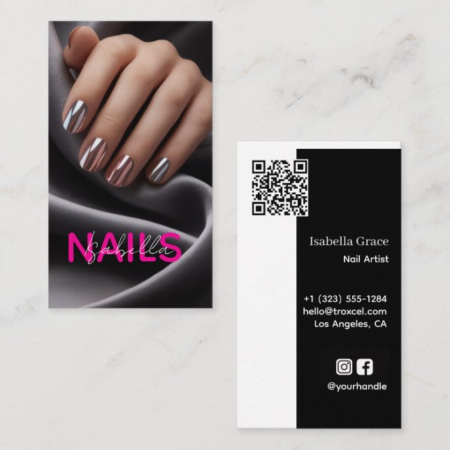 Cartão De Visita Nail Artist Photo Business Card (Frente/Verso)