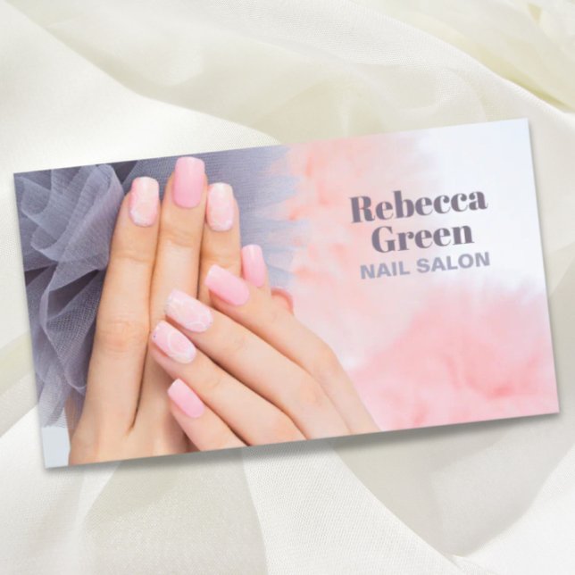 Cartão De Visita Nail Artista de Bela Moderna Manicurista Nail Salo (Modern Beauty Manicurist Nail Artist Nail Salon Business Card)