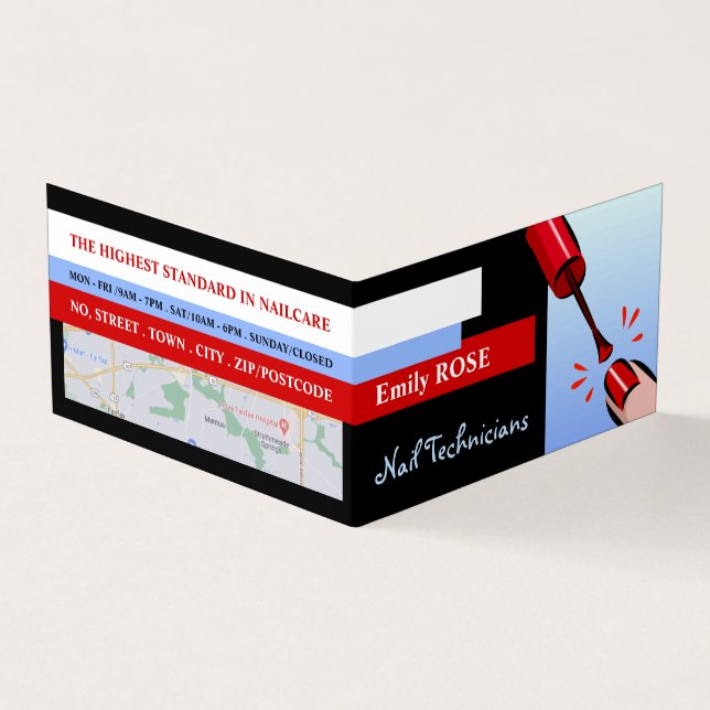 Cartão De Visita Nail Polonês, Nail Technician, Nail Salon Loyaltie (Exterior)