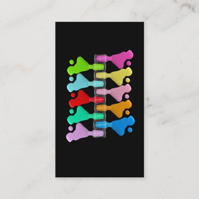 Cartão De Visita Nail Polonês Tubes Compõem O Técnico Da Nail (Frente)