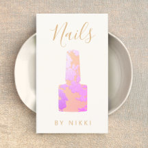 Nail Salon Pink Glitter Manicurist Business Square