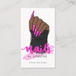 Cartão De Visita Nail Tech Artist Nail Designer Nail Salon Logo Bus