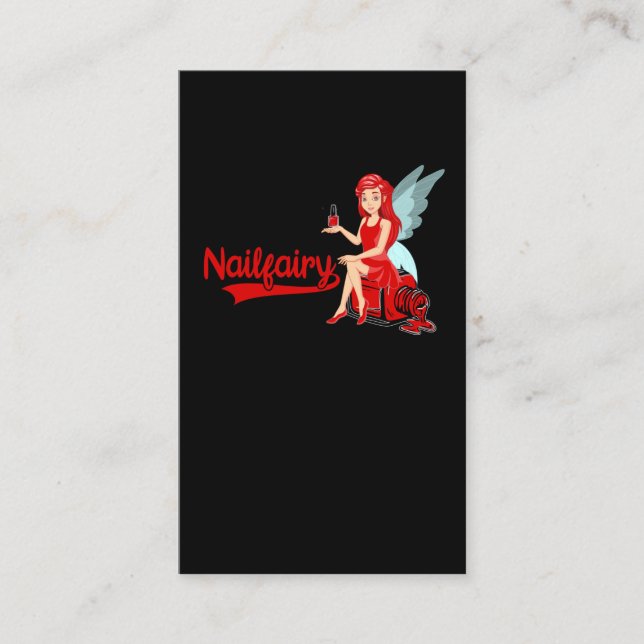 Cartão De Visita Nail Tech Fairy Cosmetics Nail Technicuri (Frente)