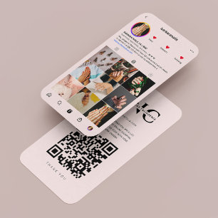 Cartão De Visita Nail Tech Manicurist Rosa claro Instagram Modern