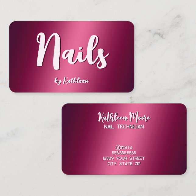 Cartão De Visita Nail Technician (Frente/Verso)