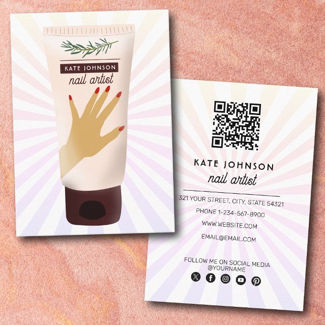 Cartão De Visita Nails Manicure Pedicure Beauty Nail Artist Unique (Nails Manicure Pedicure Beauty Nail Artist Unique Business Card)