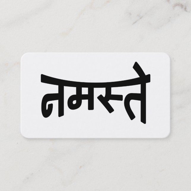 Cartão De Visita Namaste (नमस्ते) - Escrita Devanagari (Frente)
