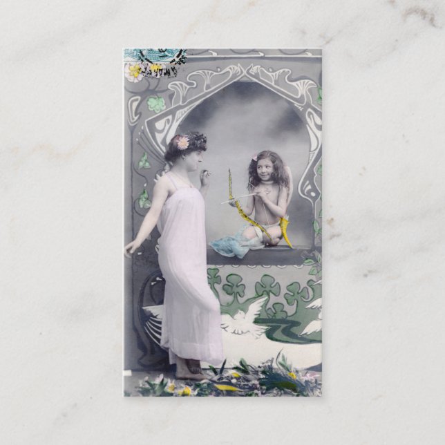 Cartão De Visita namorados Art Nouveau 1904 (Frente)