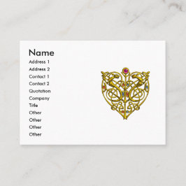 CARTÃO DE VISITA NAMORADOS DE HIPER DOURADO CORAÇÃO DE NÓS CELÁTICO
