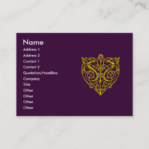 Cartão De Visita NAMORADOS HYPER,Coração Ouro,Púrpura