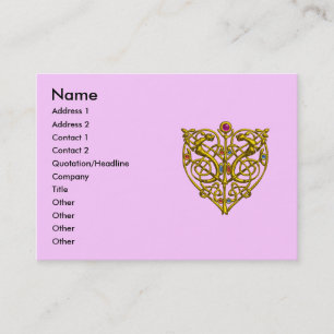 Cartão De Visita NAMORADOS HYPER/DOURADO CELTIC KNOT HEART JEWEL Ro