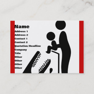 Cartão De Visita Não alimente o bebê ao sinal de zoológico de croco