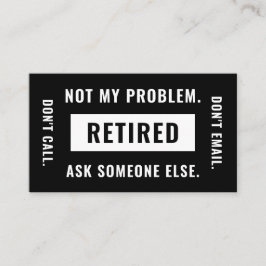 Cartão De Visita Não é o meu problema, o humor da aposentadoria enf