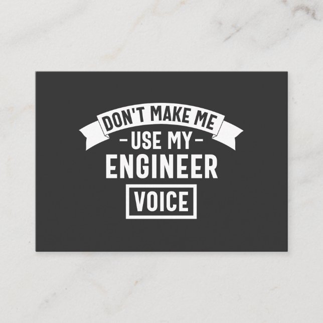 Cartão De Visita não me faça usar minha voz engenheiro (Frente)