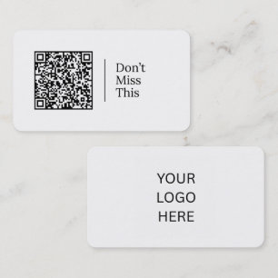 Cartão De Visita Não Perca Isso Código QR & Logotipo Personalizáv