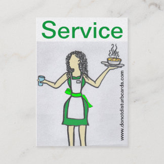 Cartão De Visita Não perturbe cartões. COM (garçonete no controle).