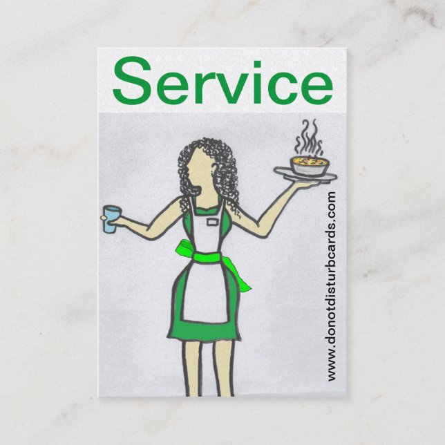 Cartão De Visita Não perturbe cartões. COM (garçonete no controle). (Verso)