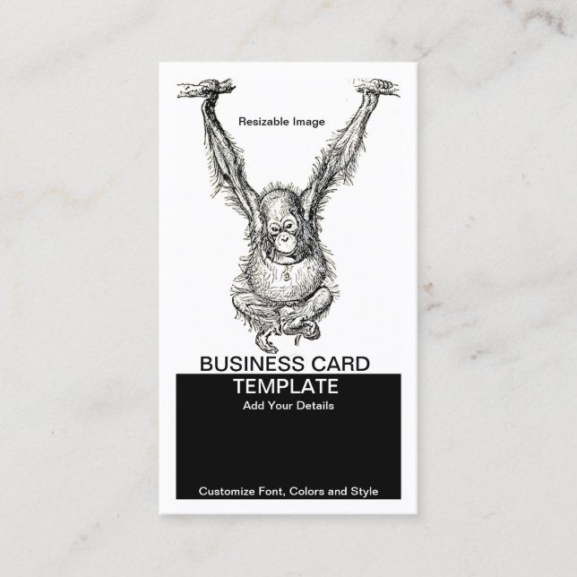 Cartão De Visita Não seja macaco em volta de Young Ape (Frente)