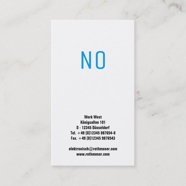 Cartão De Visita Não! Tipografia Reproduzida (Frente)