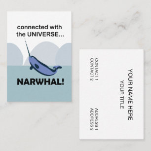 Cartão De Visita Narval Conectado Ao Universo Engraçado