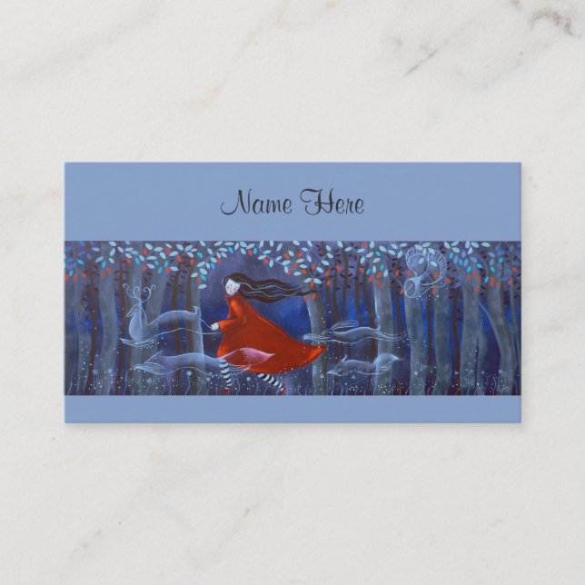 Cartão De Visita Nas madeiras com espírito animais (Frente)