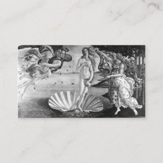 Cartão De Visita Nascimento De Vênus - Botticelli - Preto E Branco