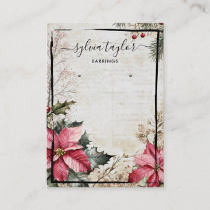 Cartão De Visita natais vintages com tela de brinco adicionar logot