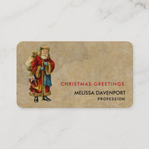 Cartão De Visita Natais vintages Velho Pai Natal
