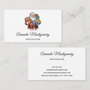 Cartão De Visita Natal clássico de Jolly Santa Claus