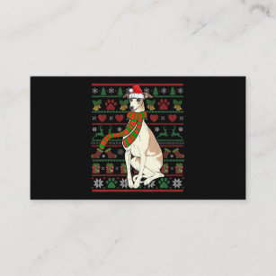 Cartão De Visita Natal do Whippet Papai Noel