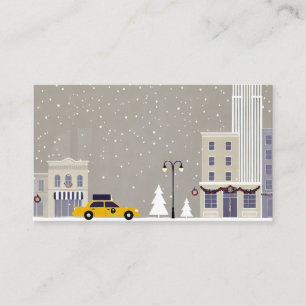 Cartão De Visita Natal em Nova York   Estátua Icônica da Grande Maç