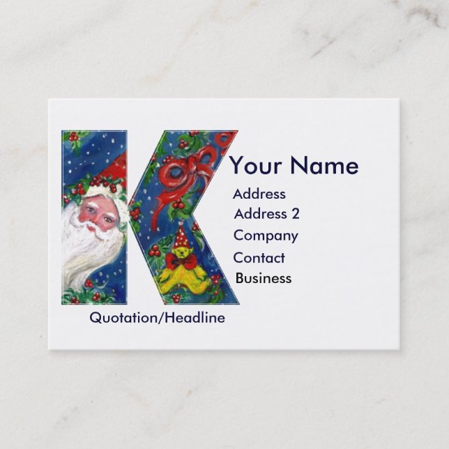 CARTÃO DE VISITA NATAL K CARTA/SANTA CLAUS COM BORRACHA VERMELHA (Frente)