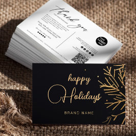 Cartão De Visita Natal Moderno Holiday Corporate Obrigado