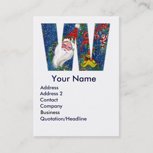 CARTÃO DE VISITA NATAL W CARTA/SANTA CLAUS COM BORRACHA VERMELHA (Frente)