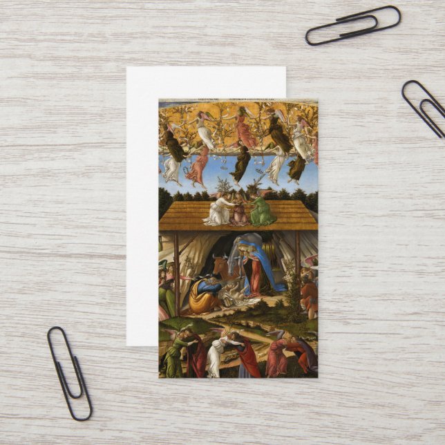 Cartão De Visita Natividade Mística, 1500 por Sandro Botticelli (Frente/Verso In Situ)