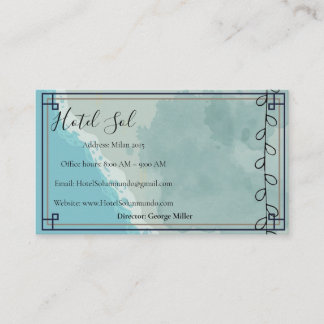 Cartão De Visita Natural-style hotel business card green
