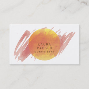 Cartão De Visita Nature Watercolor Moon Paint Elegante Chic