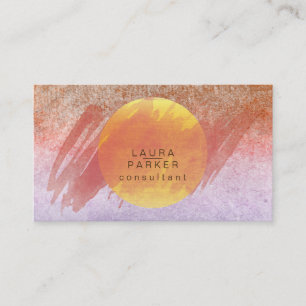 Cartão De Visita Nature Watercolor Moon Paint Elegante Chic