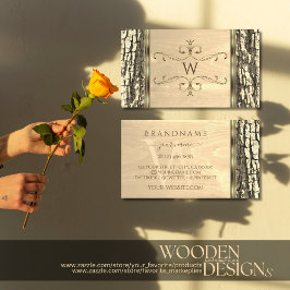Cartão De Visita Natureza Latido Madeira Ornamentado de madeira Mon