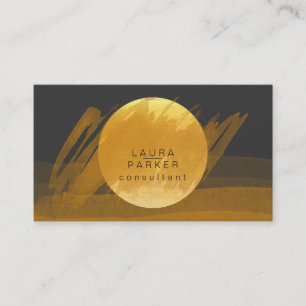 Cartão De Visita Natureza Preta Aquarela Cor Amarela