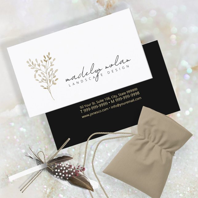 Cartão De Visita Natureza Simples Deixa A Caligrafia ID934 (Criador carregado)