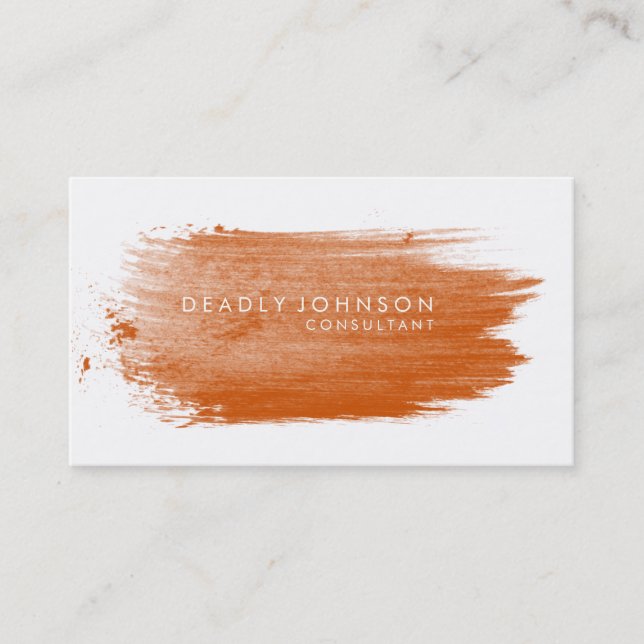 Cartão De Visita Natureza simples elegante da laranja do Splatter (Frente)