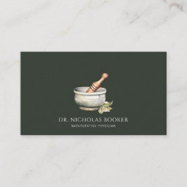 Cartão De Visita Naturopática Doutor Mortar Pestle Preto