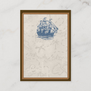Cartão de visita náutico do mapa do tesouro do