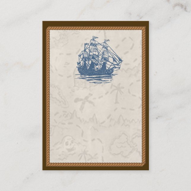 Cartão de visita náutico do mapa do tesouro do (Frente)