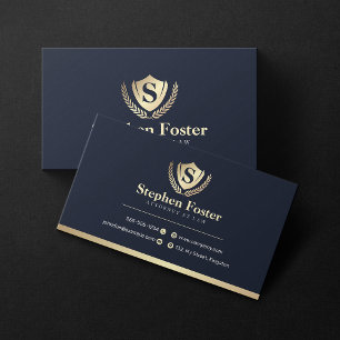 Cartão De Visita Navey Blue, Procurador Dourado Em Escalas De Justi