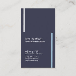 Cartão De Visita Navy blue minimal masculine professional card