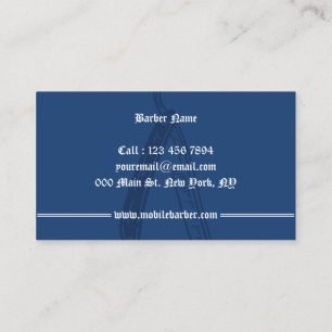 Cartão De Visita Navy Razor barbearia móvel retrô