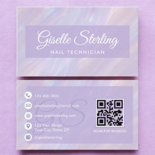 Cartão De Visita Neail Technician Iridescent Pastel Opal Holographi